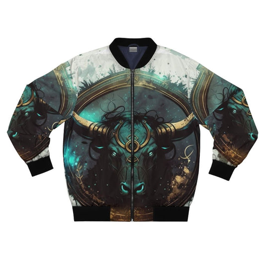 Steampunk Taurus astrology design bomber jacket