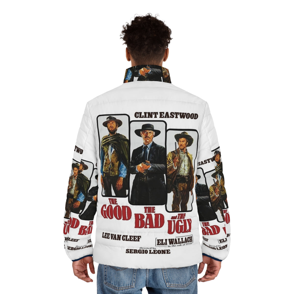 Clint Eastwood inspired "Good, Bad and Ugly" puffer jacket - men back