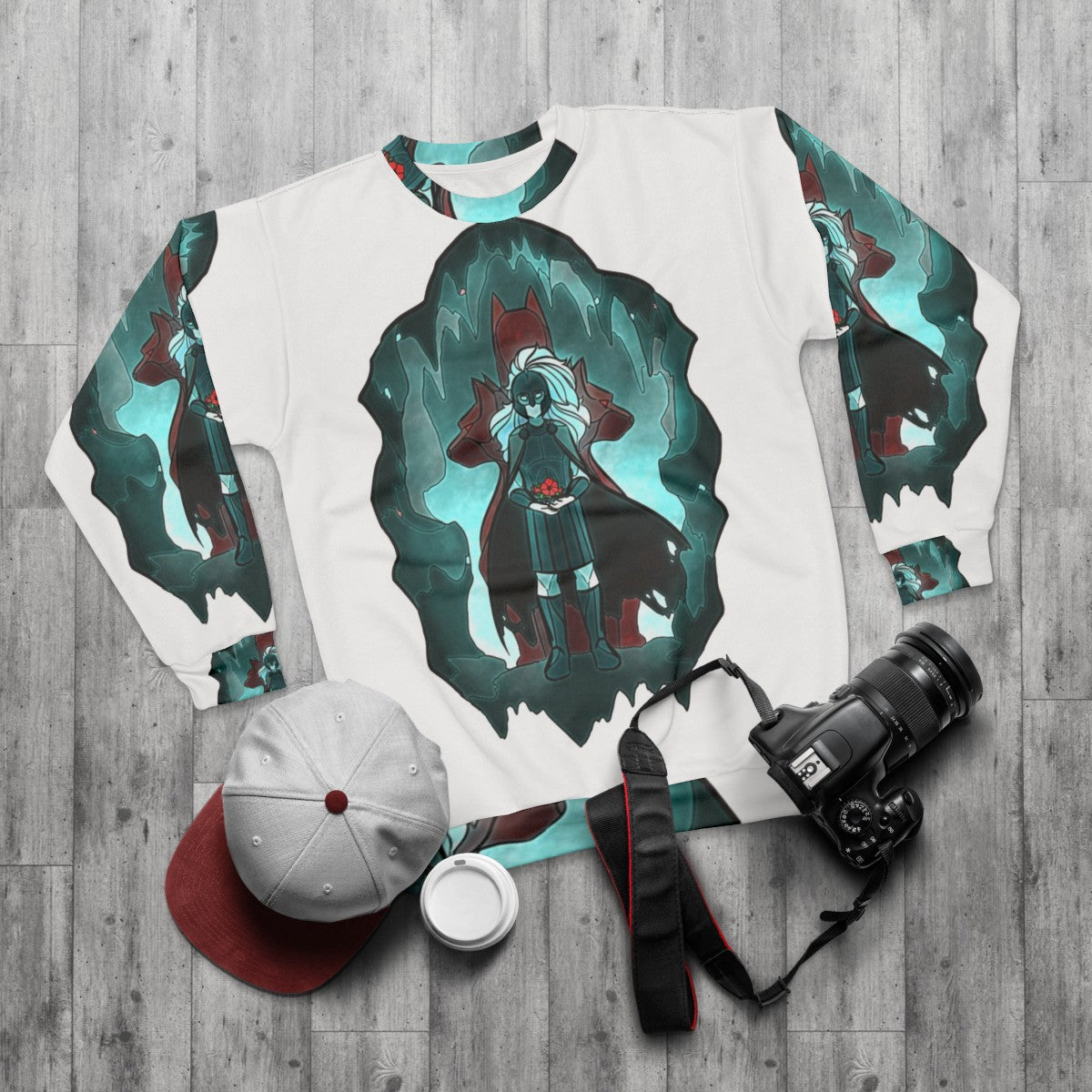 Stained Glass Hades Greek Mythology Sweatshirt - flat lay