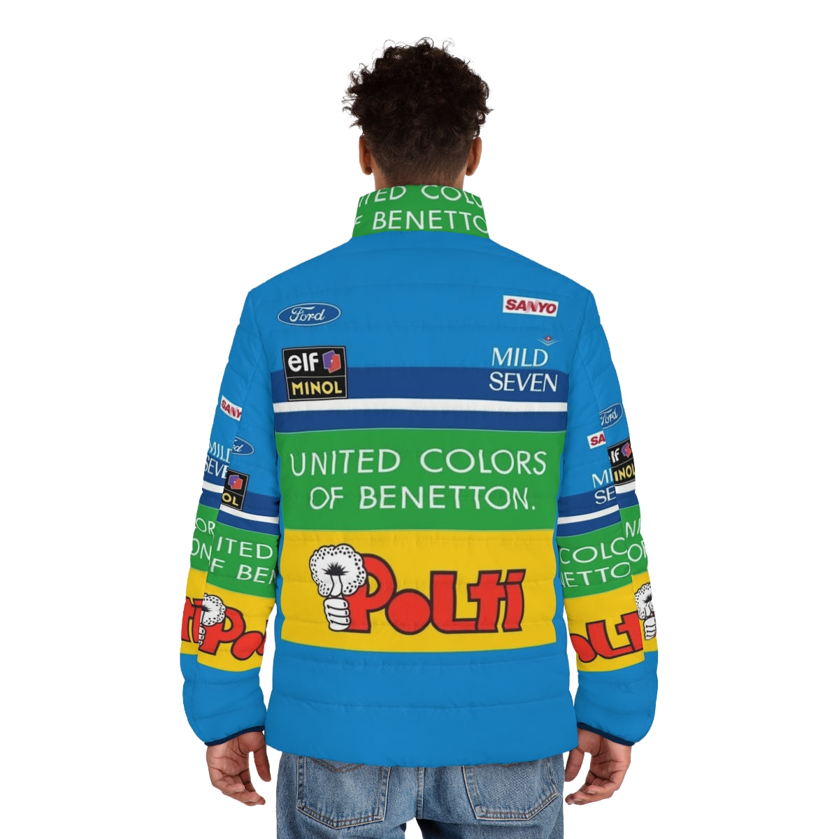 Benetton Tribute GP2 Puffer Jacket featuring the iconic Benetton livery - men back