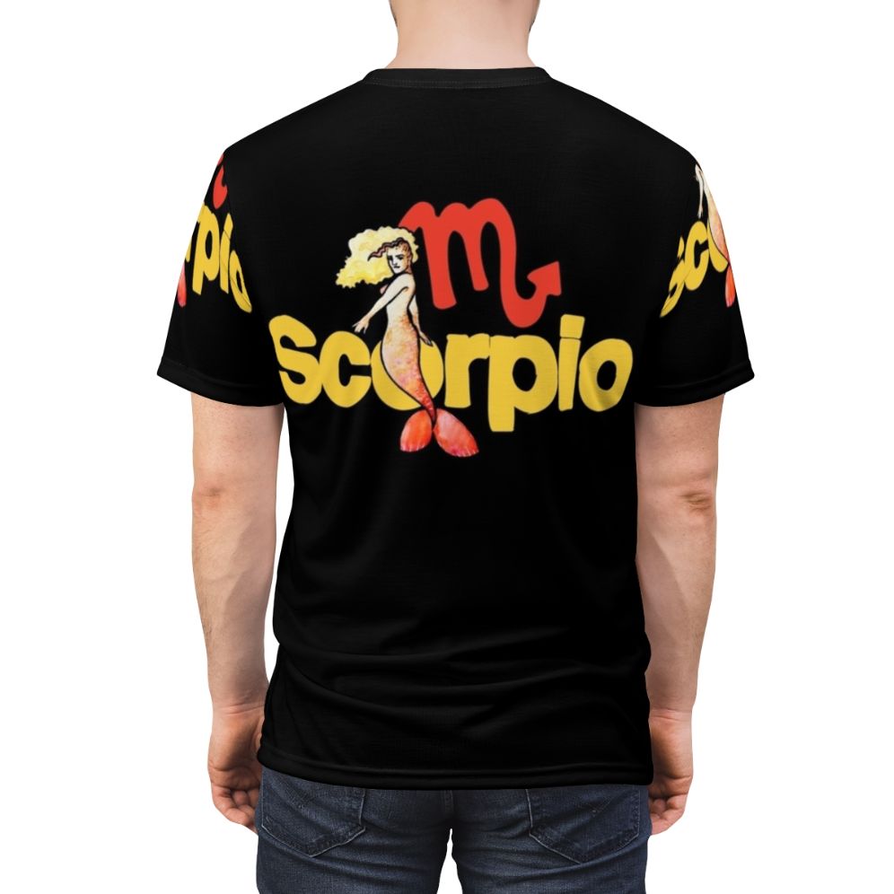 Scorpio Mermaid graphic design printed on a high-quality t-shirt - men back