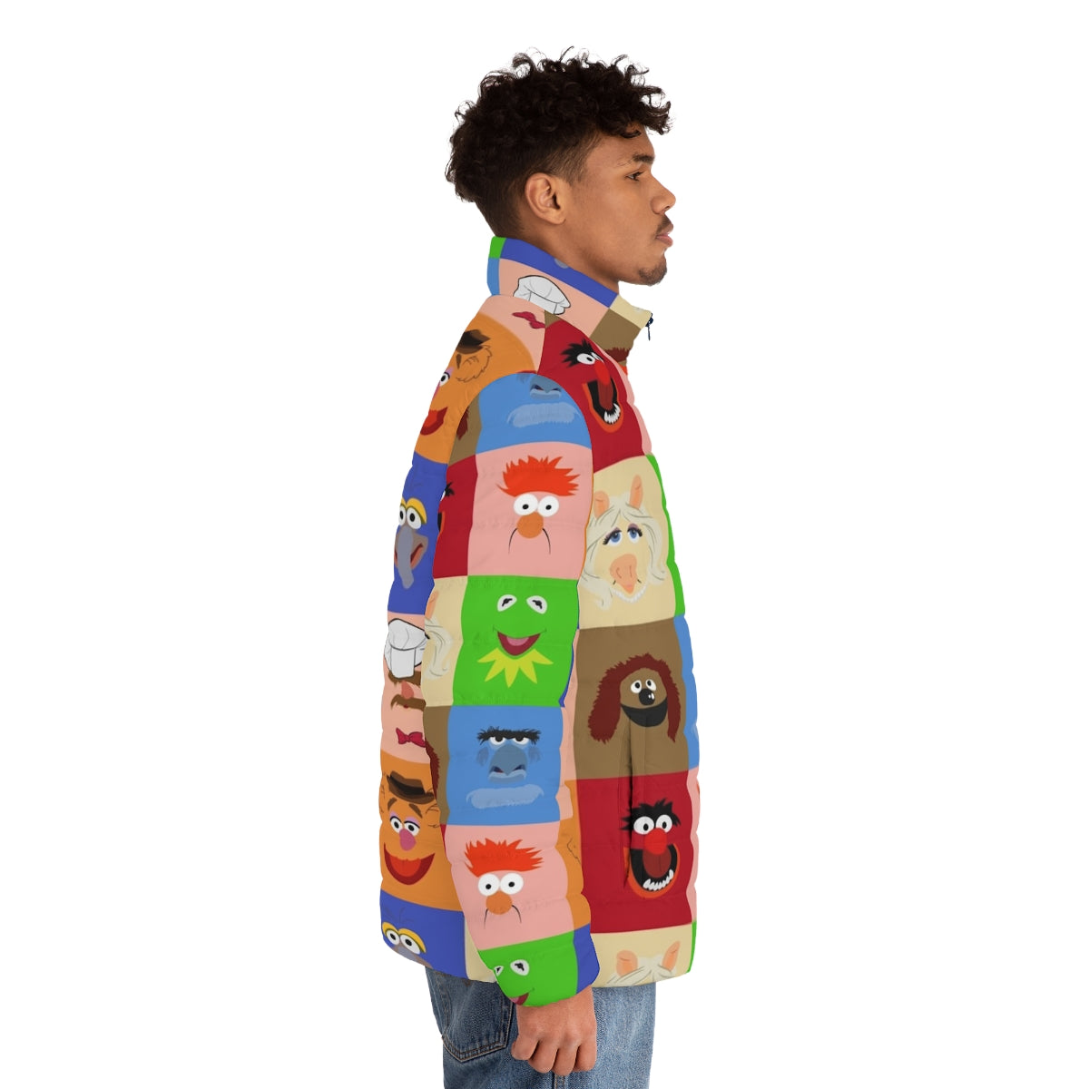 Muppets Puffer Jacket with Kermit the Frog, Miss Piggy, and other beloved Muppet characters - men side right