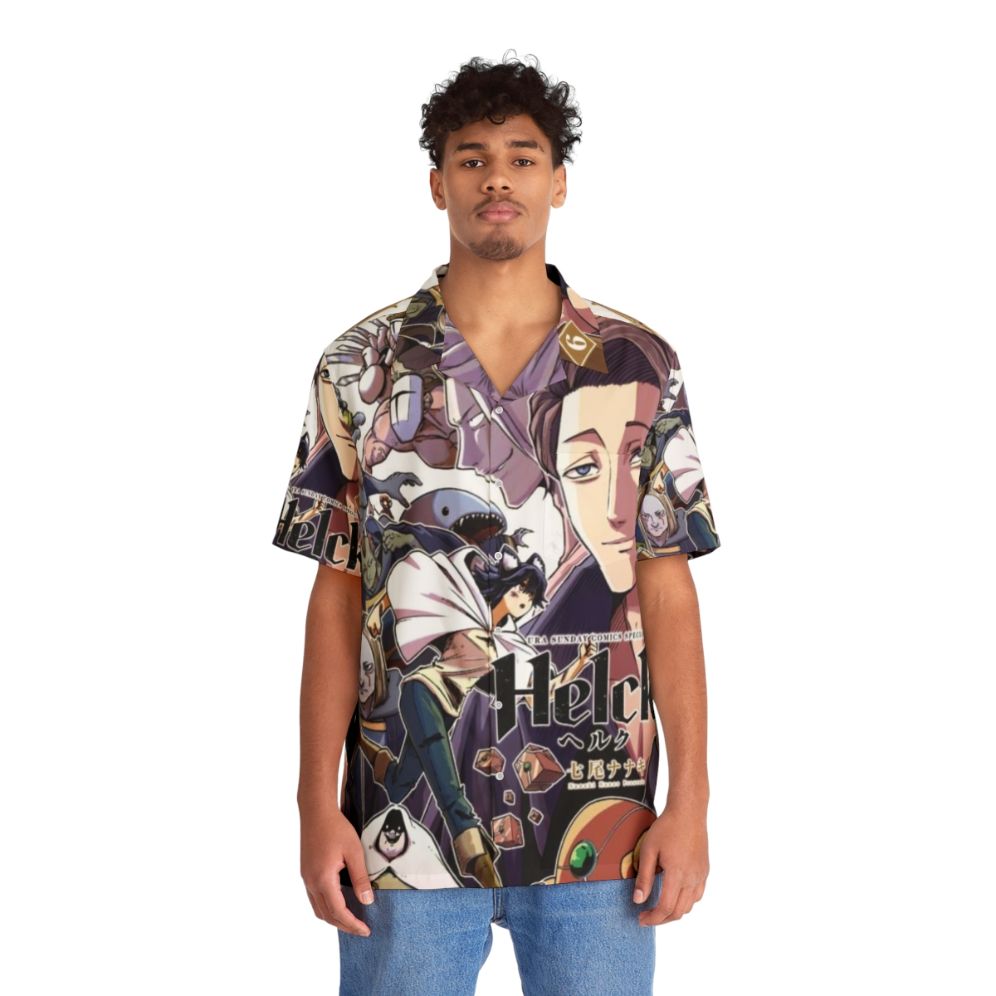 Helck Hawaiian Shirt featuring vibrant anime-style design - People Front