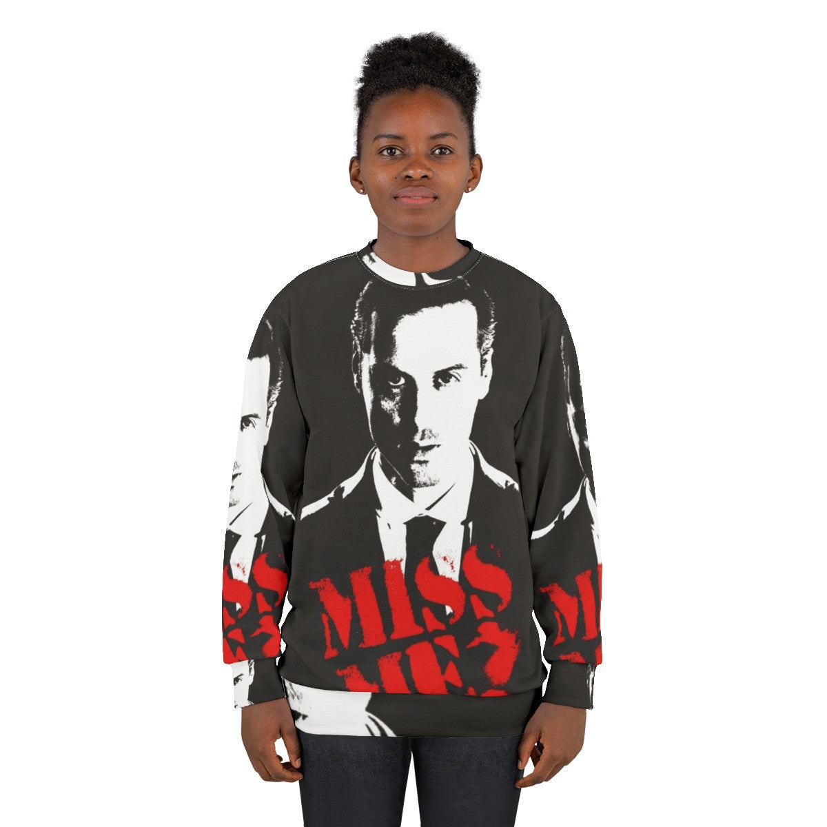 Sherlock "Miss Me Moriarty" Sweatshirt featuring Benedict Cumberbatch and Martin Freeman - women