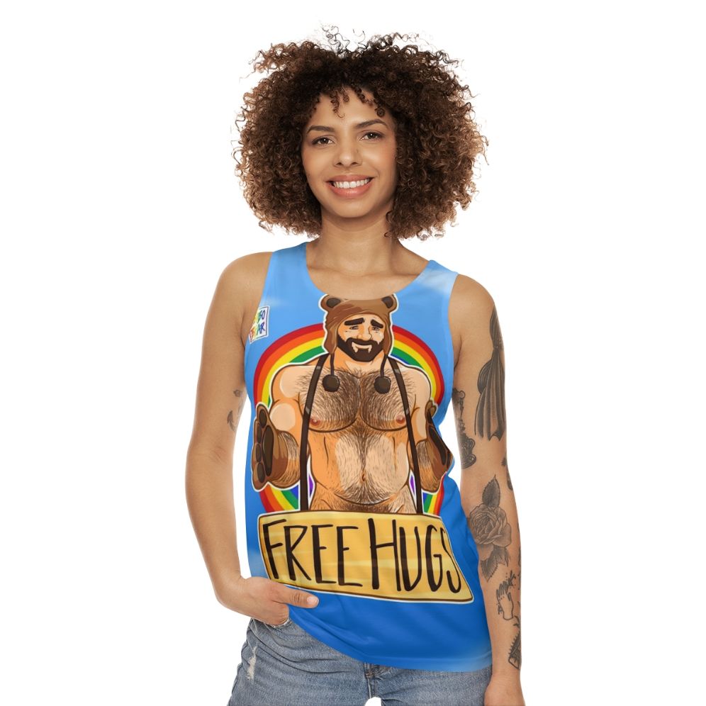 Gay Pride Unisex Tank Top with Bear Graphic - women