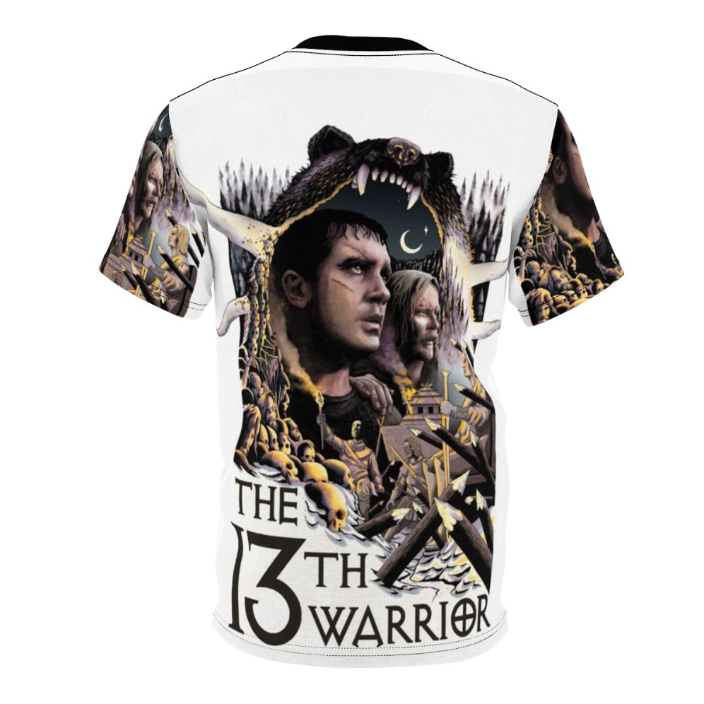 "13th Warrior" inspired t-shirt featuring a stylized design for fans of the action-adventure fiction book and movie - Back