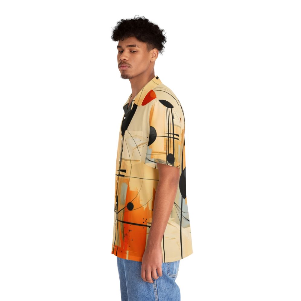 Autumn Abstract Neutral Hawaiian Shirt featuring modern art design - People Left