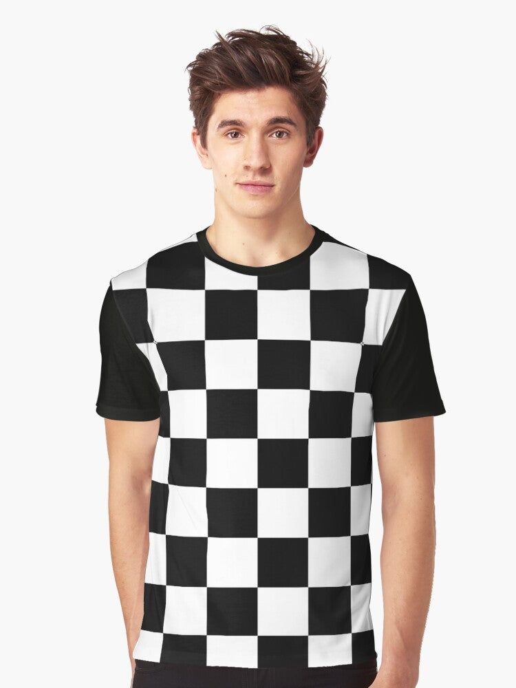 Checkered flag race winner graphic t-shirt - Men