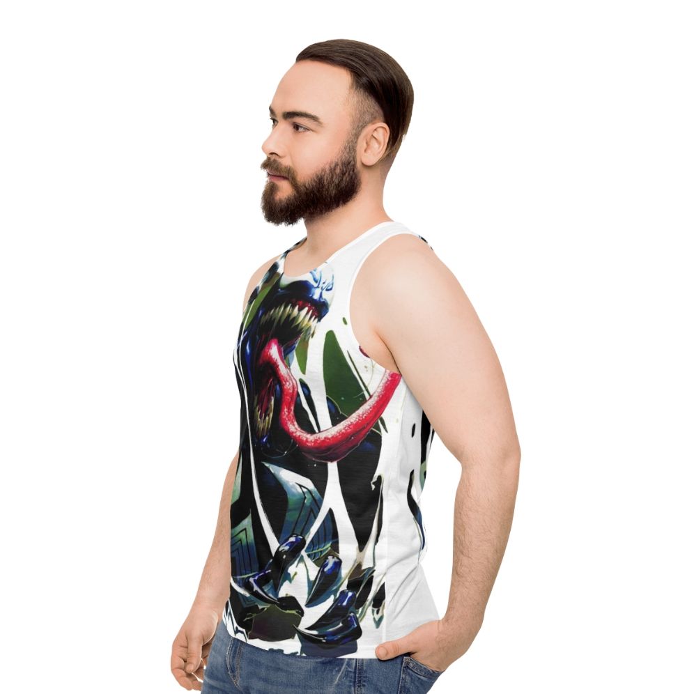 Unisex tank top featuring symbiote and antihero design - men side