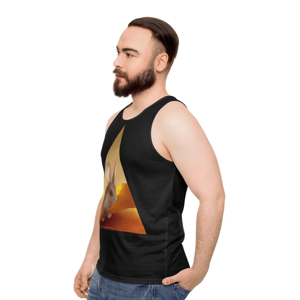 Unisex tank top featuring 'Dune' inspired kangaroo mouse design - men side