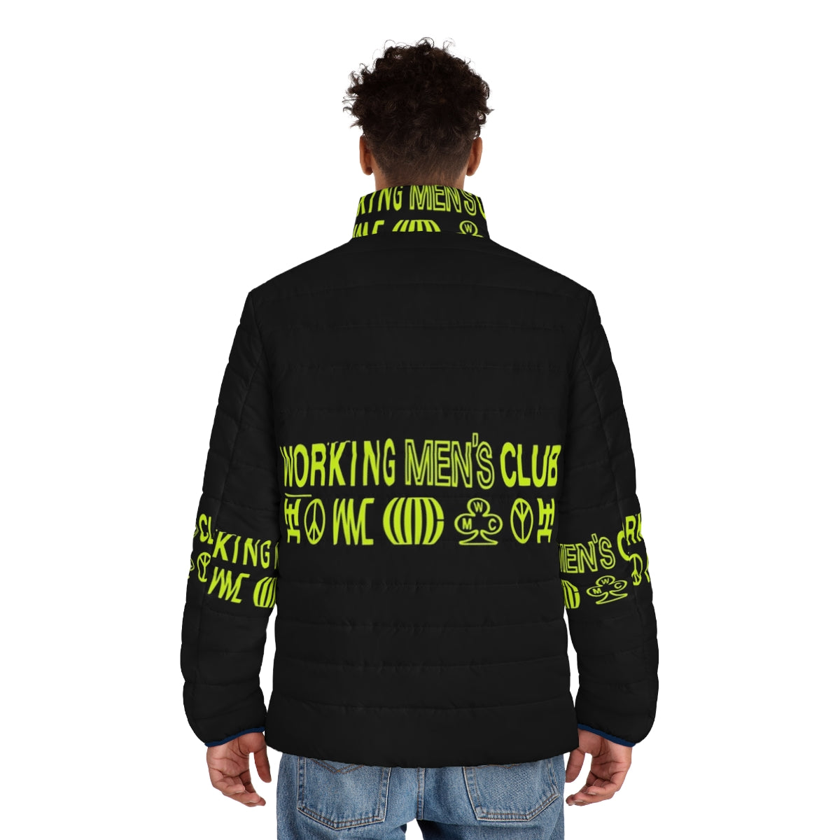 Indie Music Working Men's Club Puffer Jacket in a stylish and comfortable design - men back