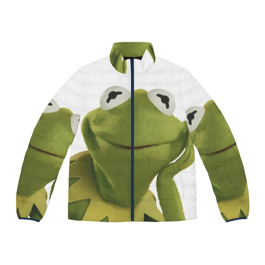 Kermit the Frog-inspired puffer jacket with the Muppets character design