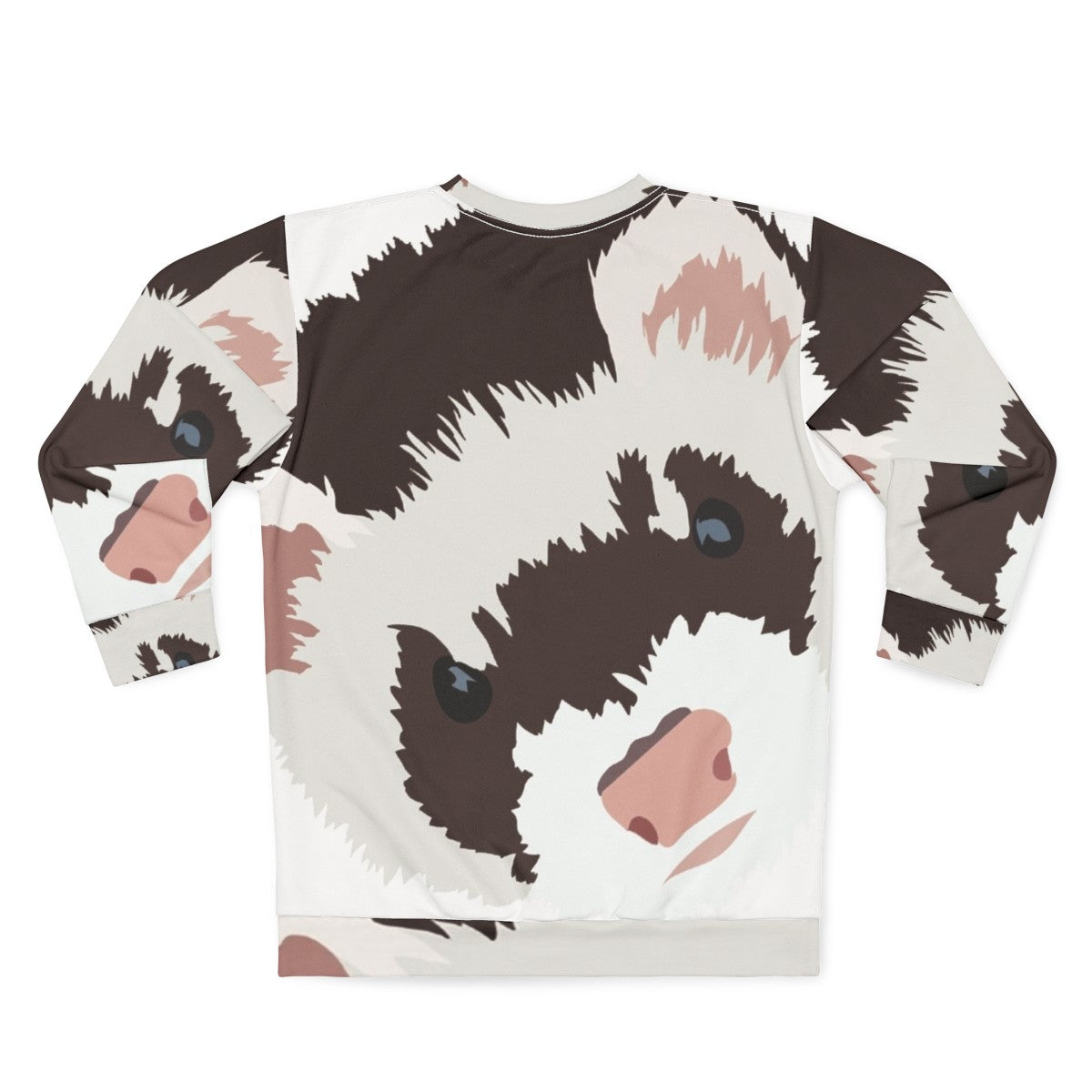 Ferret Head Sweatshirt featuring a vector design of a ferret's head - Back