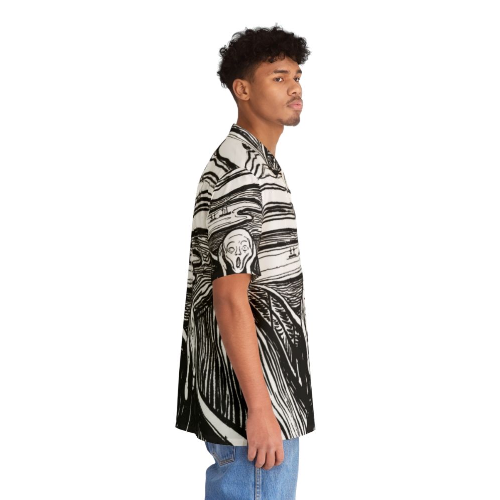 Edvard Munch The Scream Black and White Hawaiian Shirt - People Pight