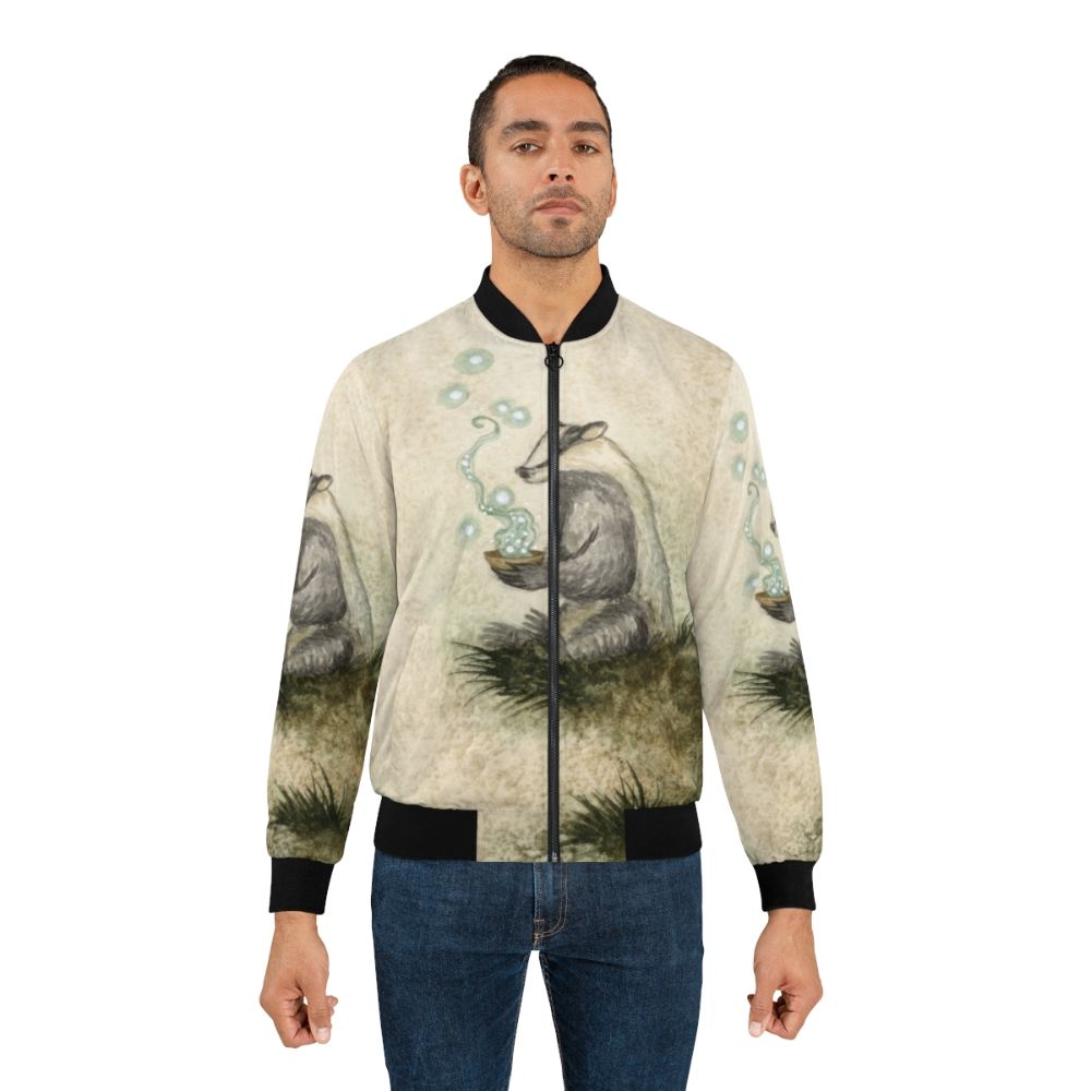 Badger Magick Bomber Jacket with fantasy elements and design - Lifestyle