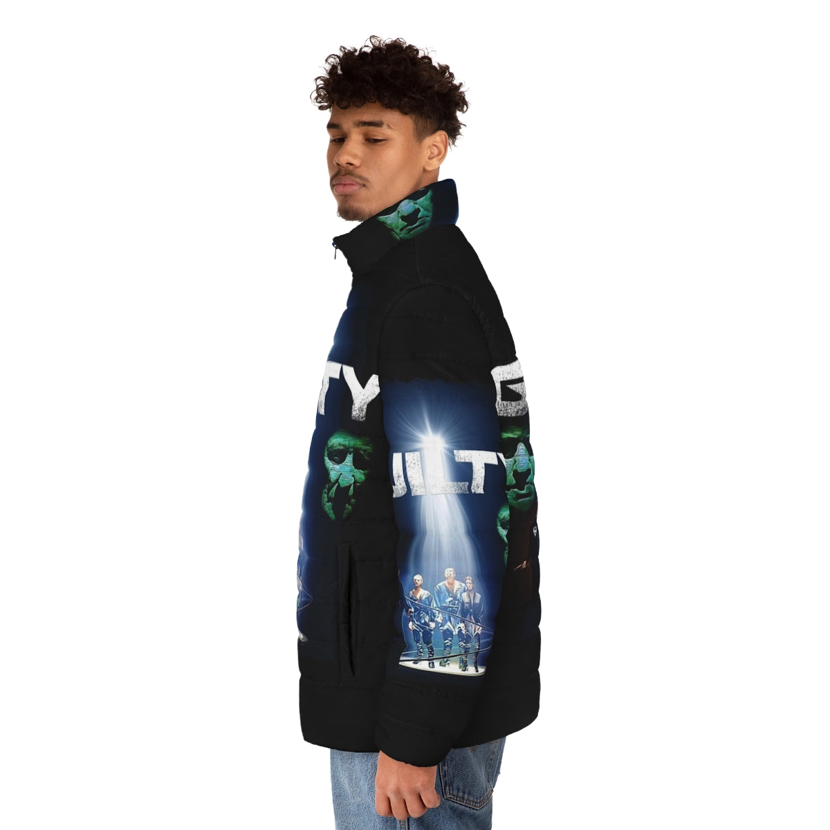 Zod Is Guilty Puffer Jacket with DC Comics Villain Inspired Design - men side left