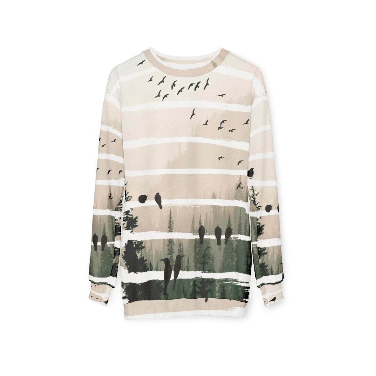 Birds watching birds at sunset abstract nature sweatshirt - hanging