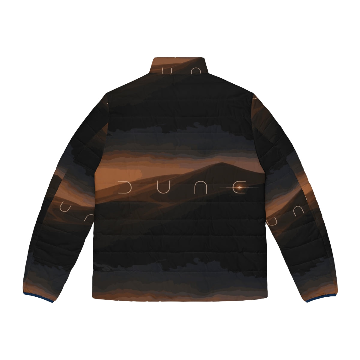 Dune Landscape Puffer Jacket, inspired by the Denis Villeneuve film and featuring Timothy Chalamet's iconic style - Back