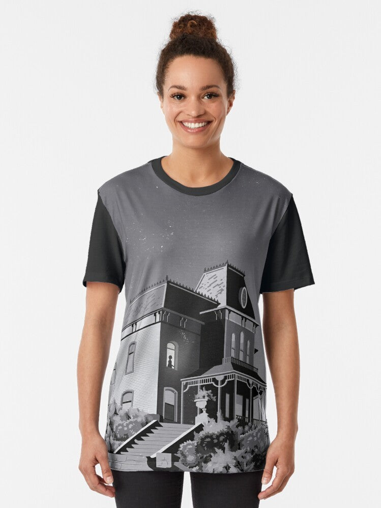 Illustration of the Bates Mansion from the classic Alfred Hitchcock film "Psycho" - Women