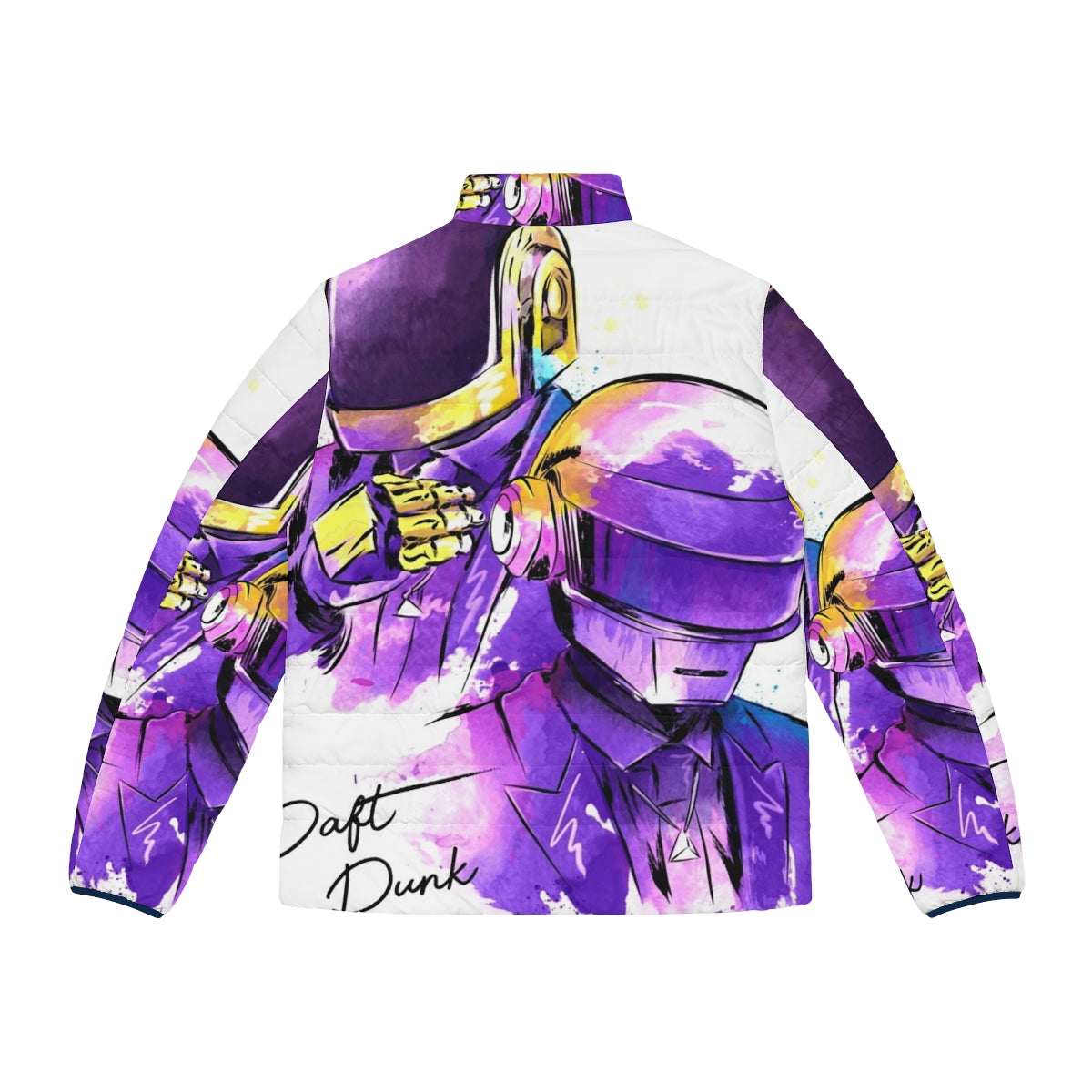 Daft Punk inspired puffer jacket with watercolor design - Back