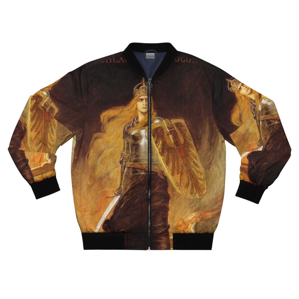 Vintage Germania 1914 Bomber Jacket featuring German eagle, iron cross, and patriotic design