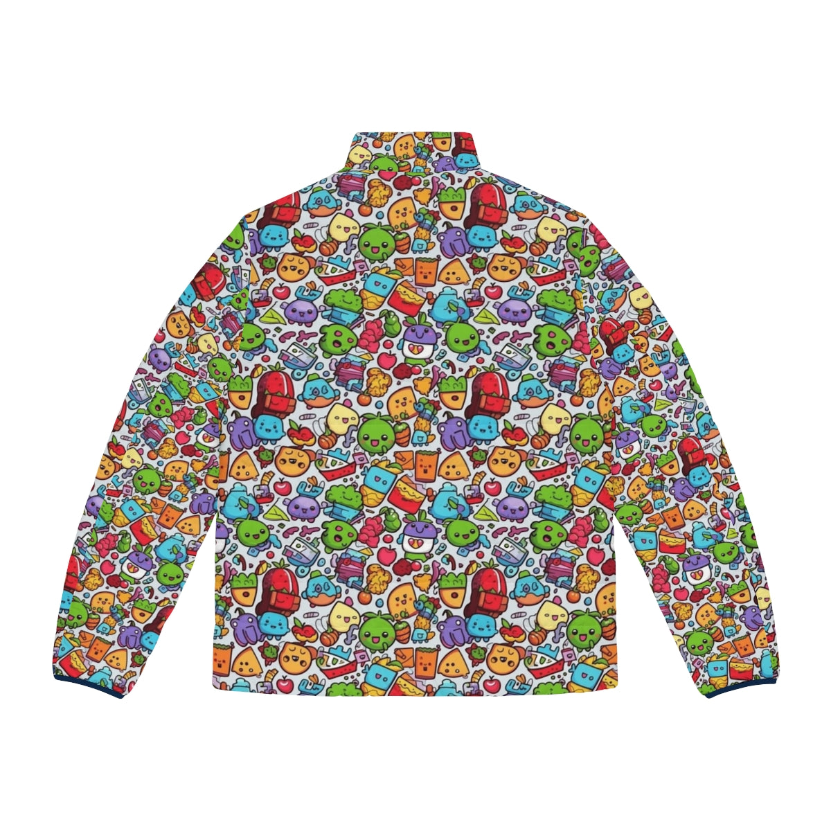 Hobbies Puffer Jacket with cartoon animals and abstract patterns - Back