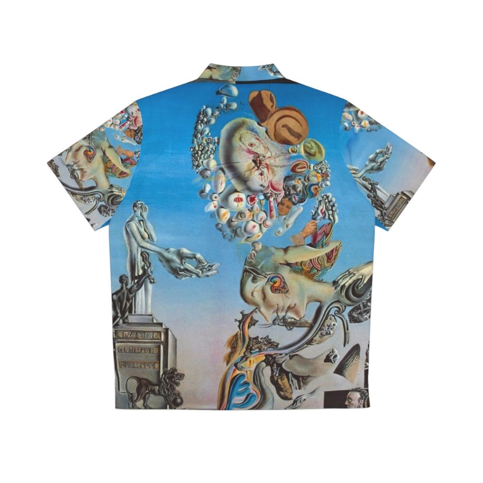 Surreal Hawaiian shirt with Salvador Dali-esque desert landscape design - Back