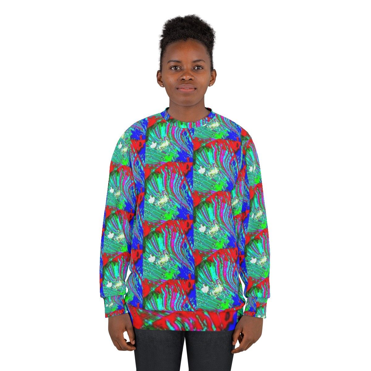 Iridescent pixelated everglades pacifist sweatshirt - women