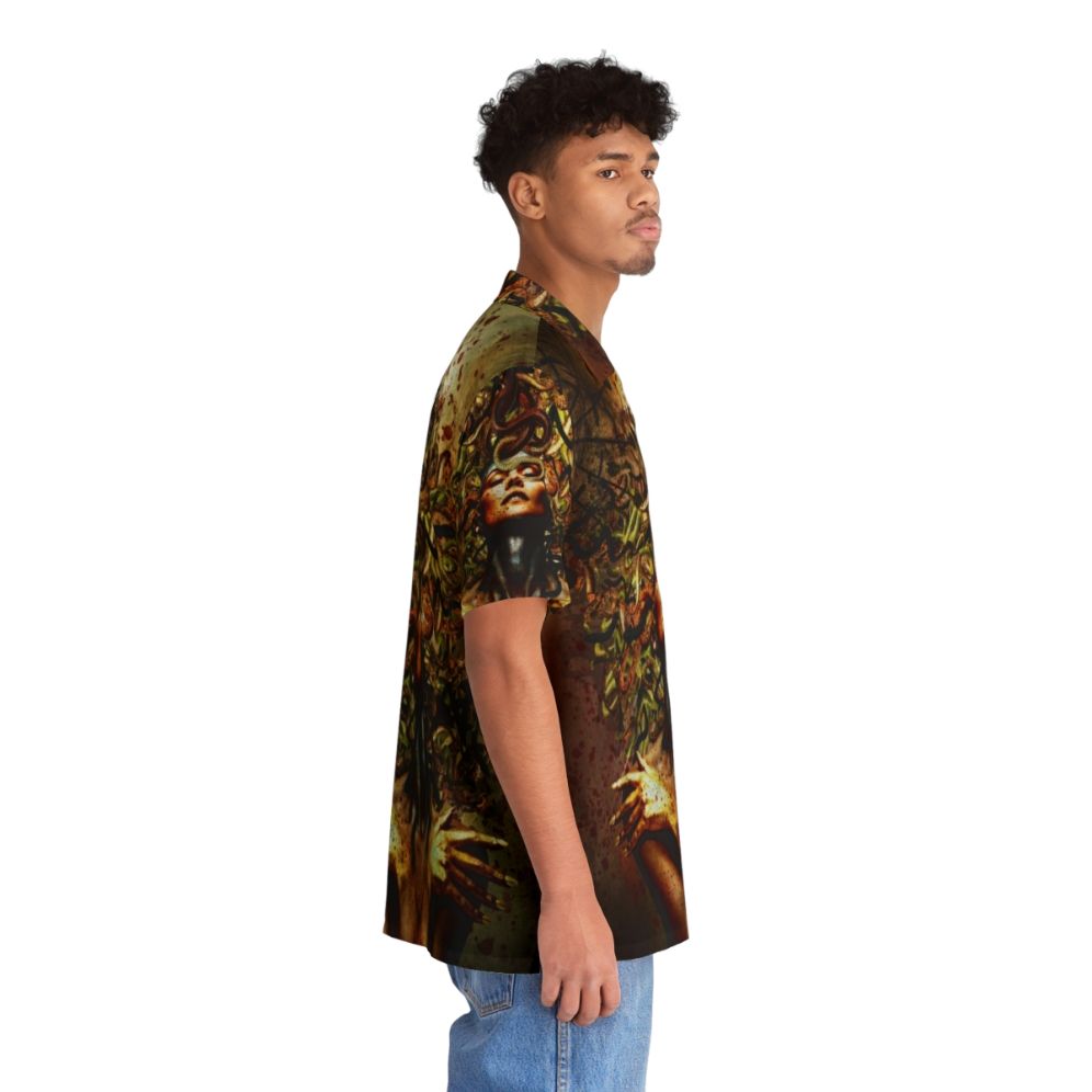 Captivating Medusa-inspired Hawaiian shirt with snake print design - People Pight