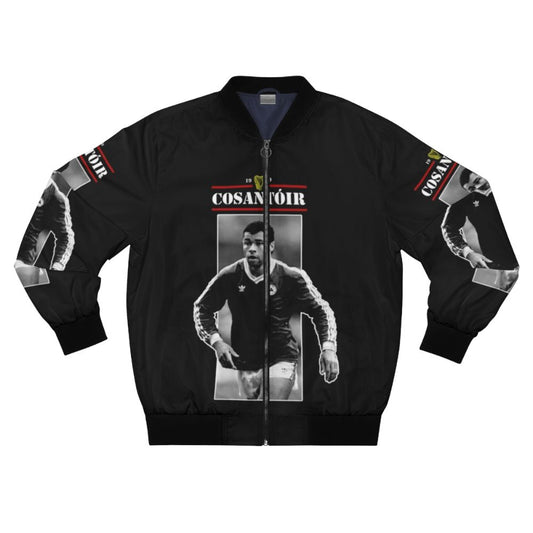 Irish Bomber Jacket featuring Paul McGrath, the Cosantóir (Defender) of Ireland