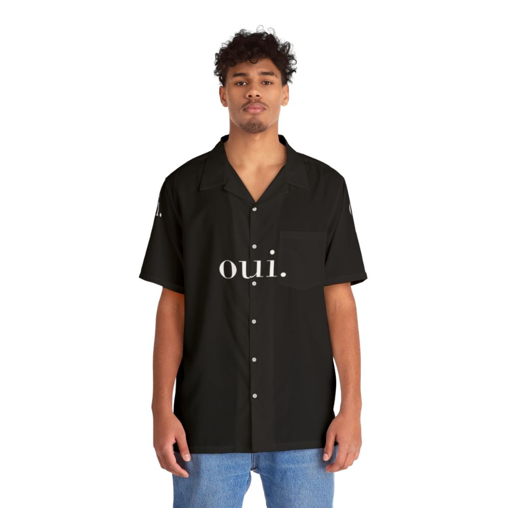 Minimal Oui French White Hawaiian Shirt - People Front