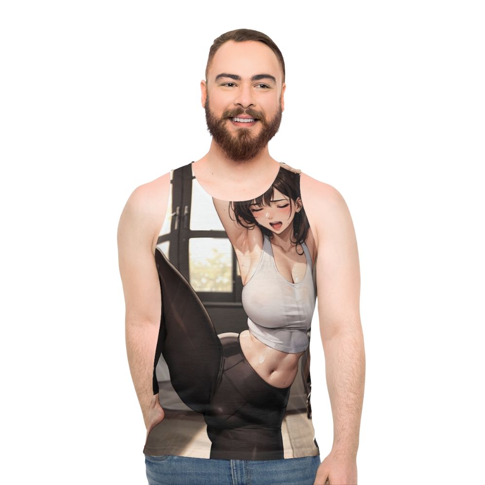 Unisex anime-inspired yoga tank top - men