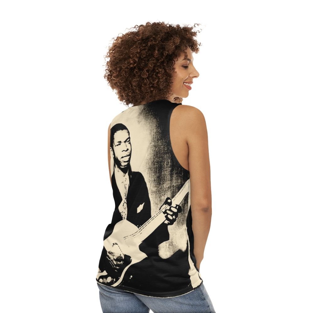 Dust My Broom Blues Guitar Unisex Tank Top - women back