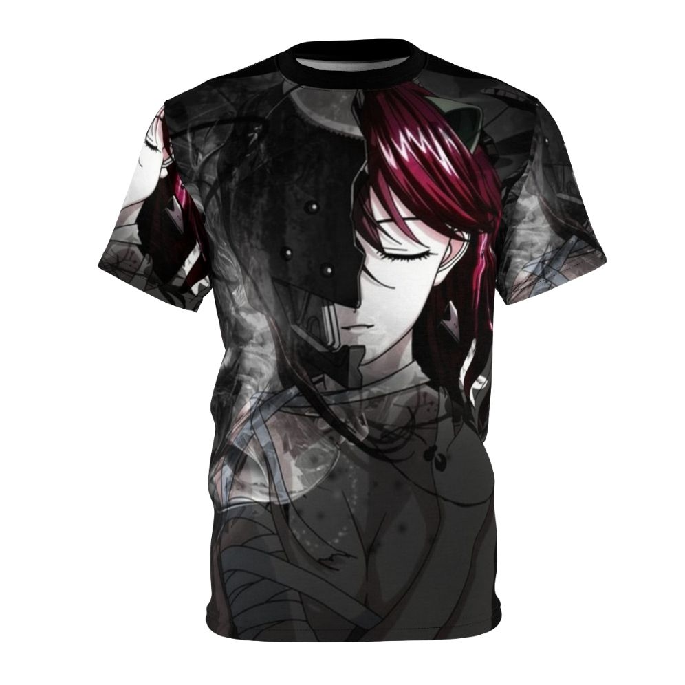 Elfen Lied inspired anime t-shirt featuring a kawaii anime girl character in a horror-themed graphic design