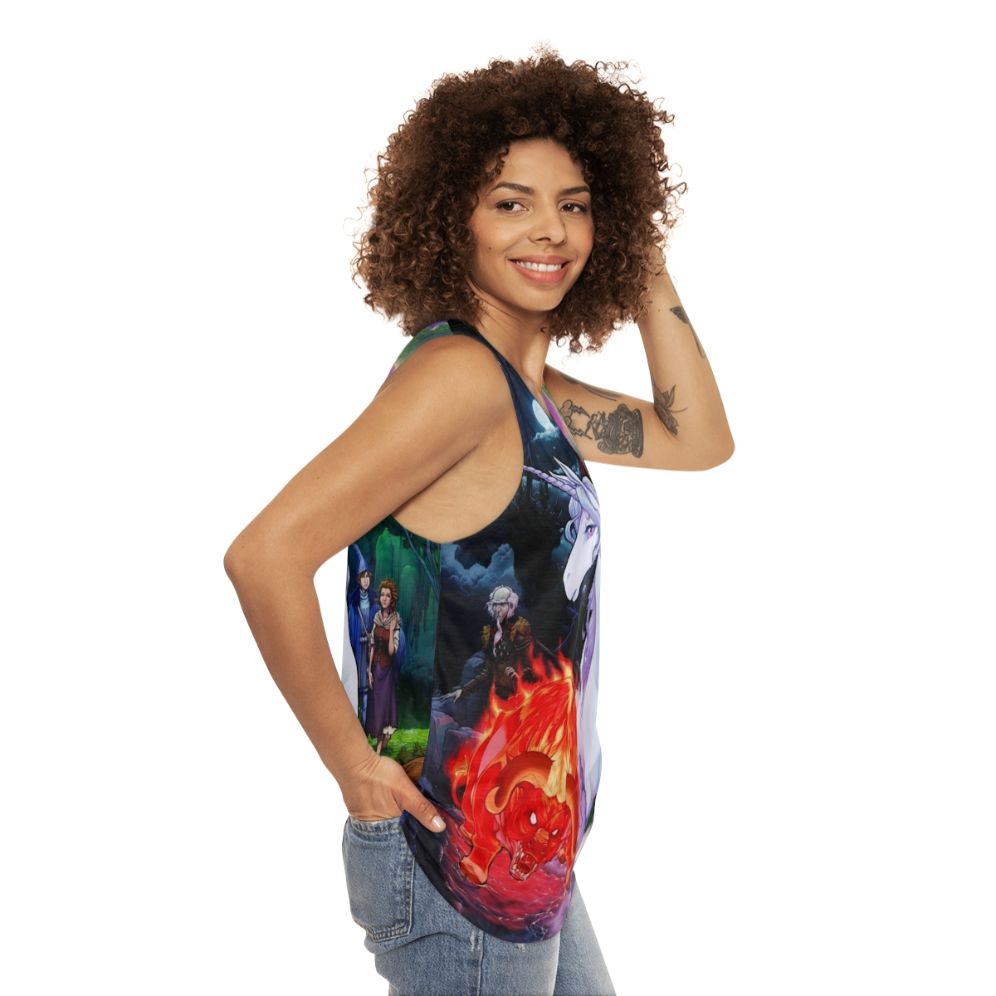 Unisex tank top inspired by the fantasy movie "The Last Unicorn" - women side