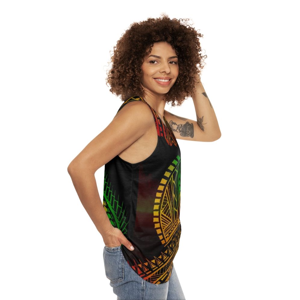 Polynesian Tribal Unisex Tank Top - women side