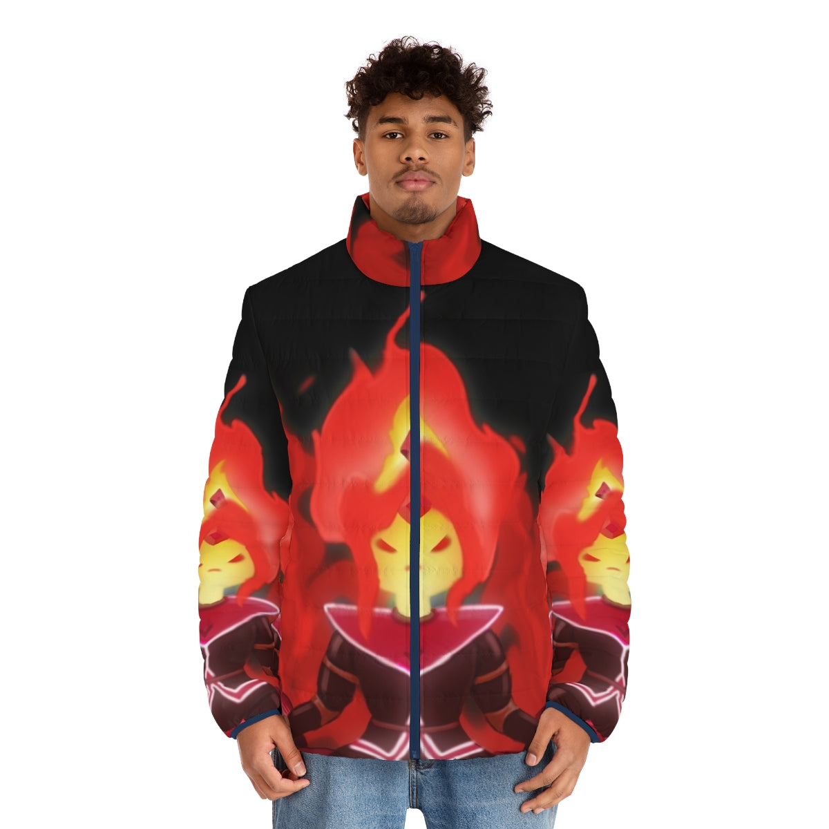 Flame Princess from Adventure Time Cartoon Inspired Puffer Jacket - men front