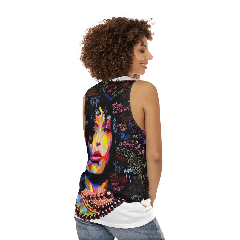 Graffiti Hair Unisex Tank Top - women back