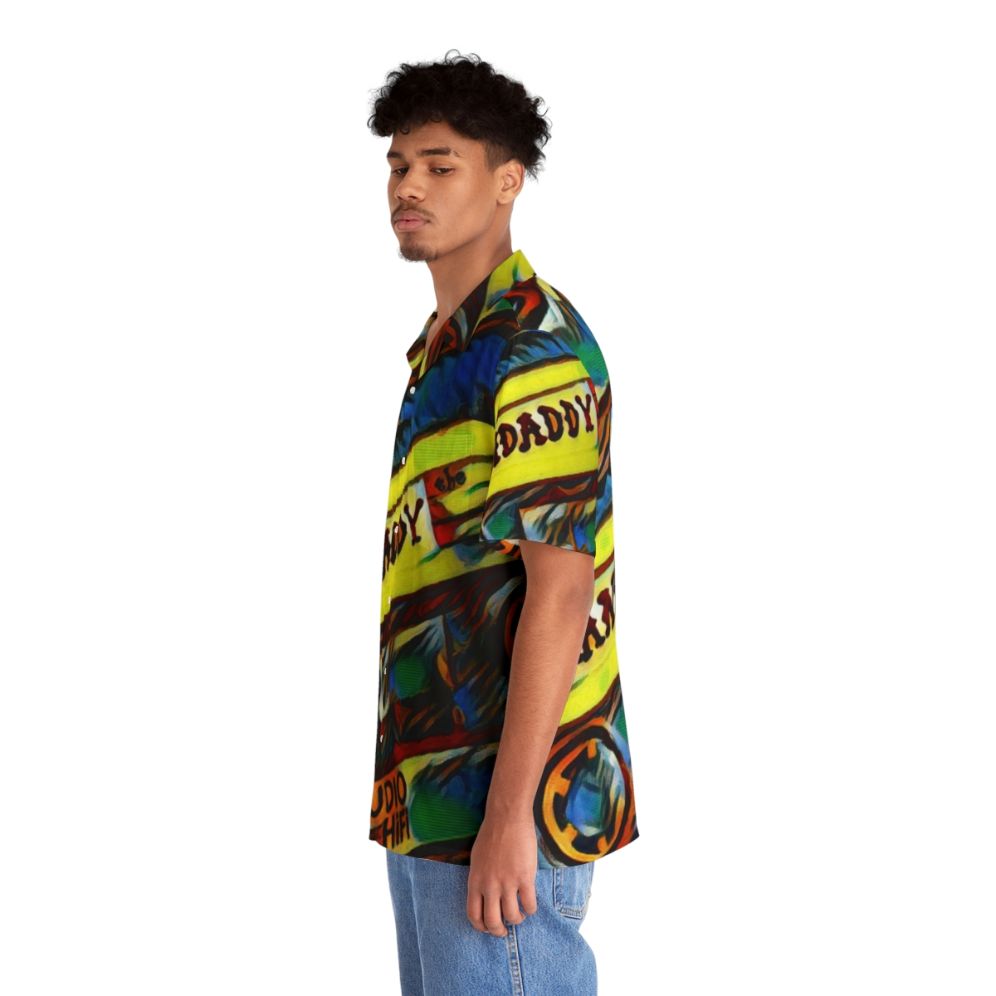 Retro Pilot Hawaiian Shirt with Pop Art Design - People Left