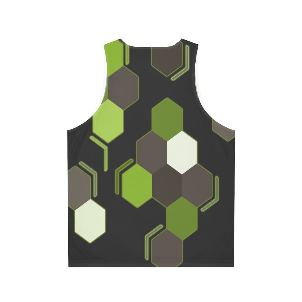 Hexagonal Scales Unisex Tank Top featuring a Zygarde inspired geometric design - Back