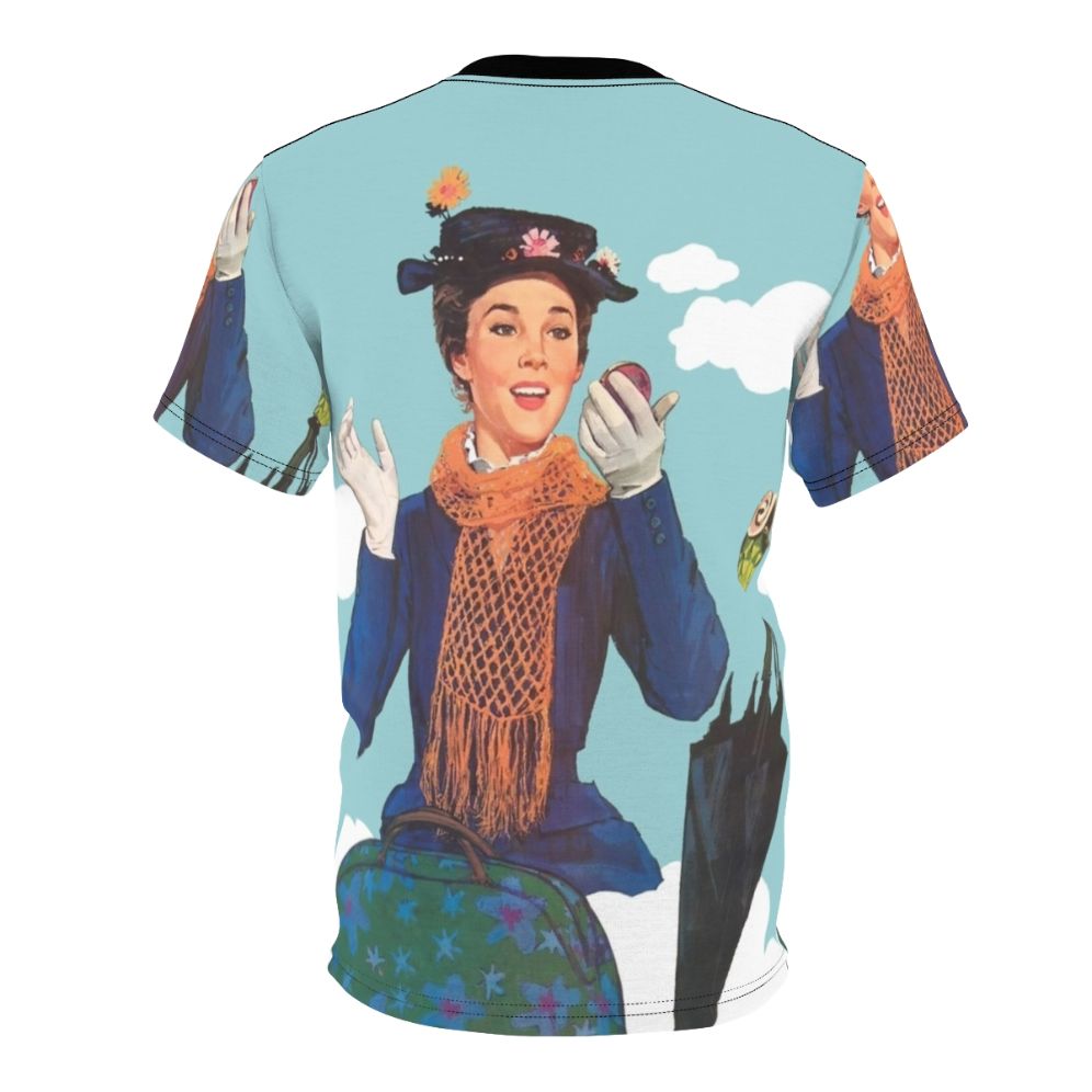 Vintage-inspired Mary Poppins t-shirt featuring the iconic parrot umbrella and Julie Andrews - Back