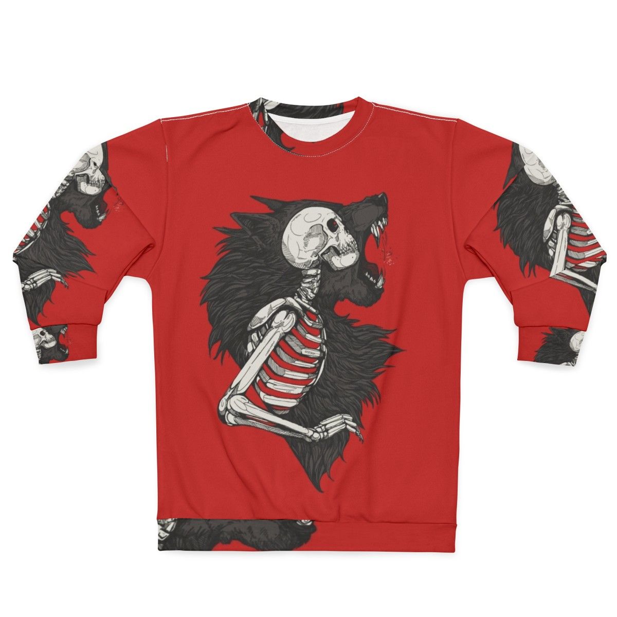 Lilith's Brethren Gothic Horror Sweatshirt with werewolf, skeleton, and vampire elements