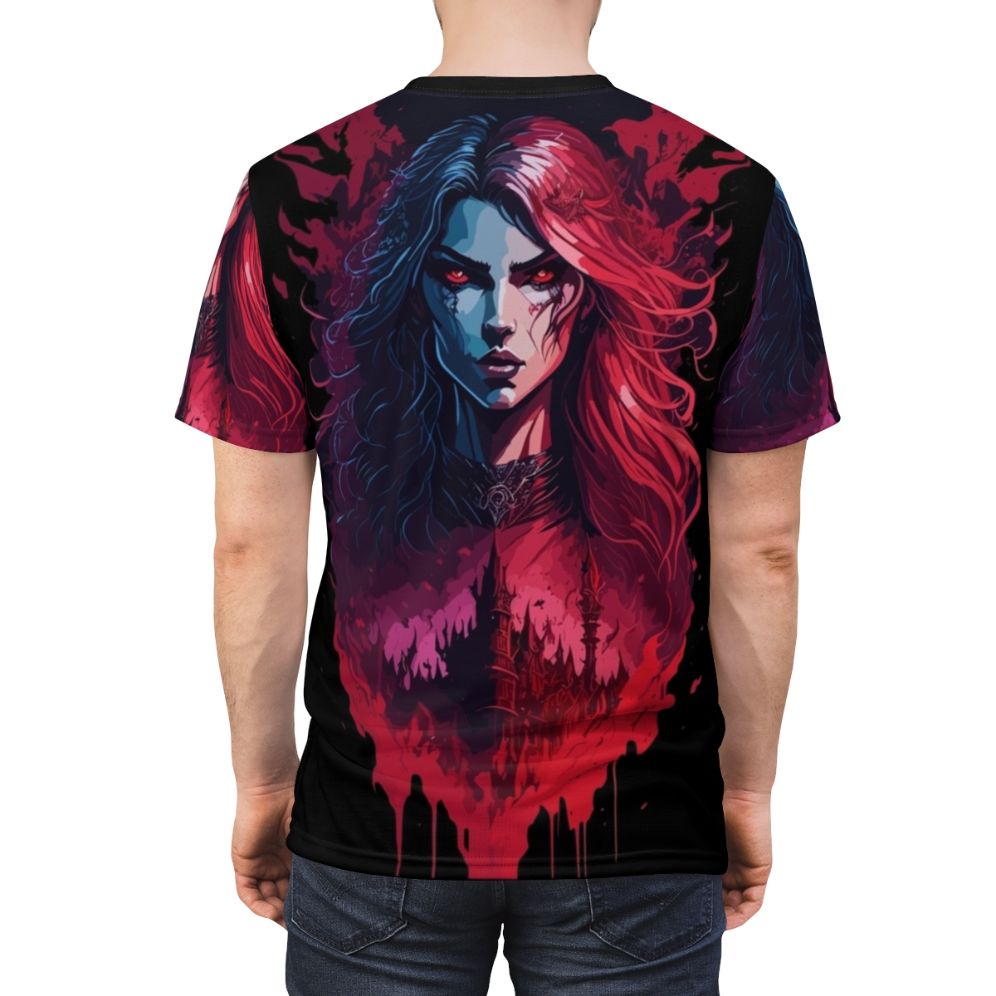 Dark Fantasy Vampire Queen Castlevania Inspired T-Shirt - men back