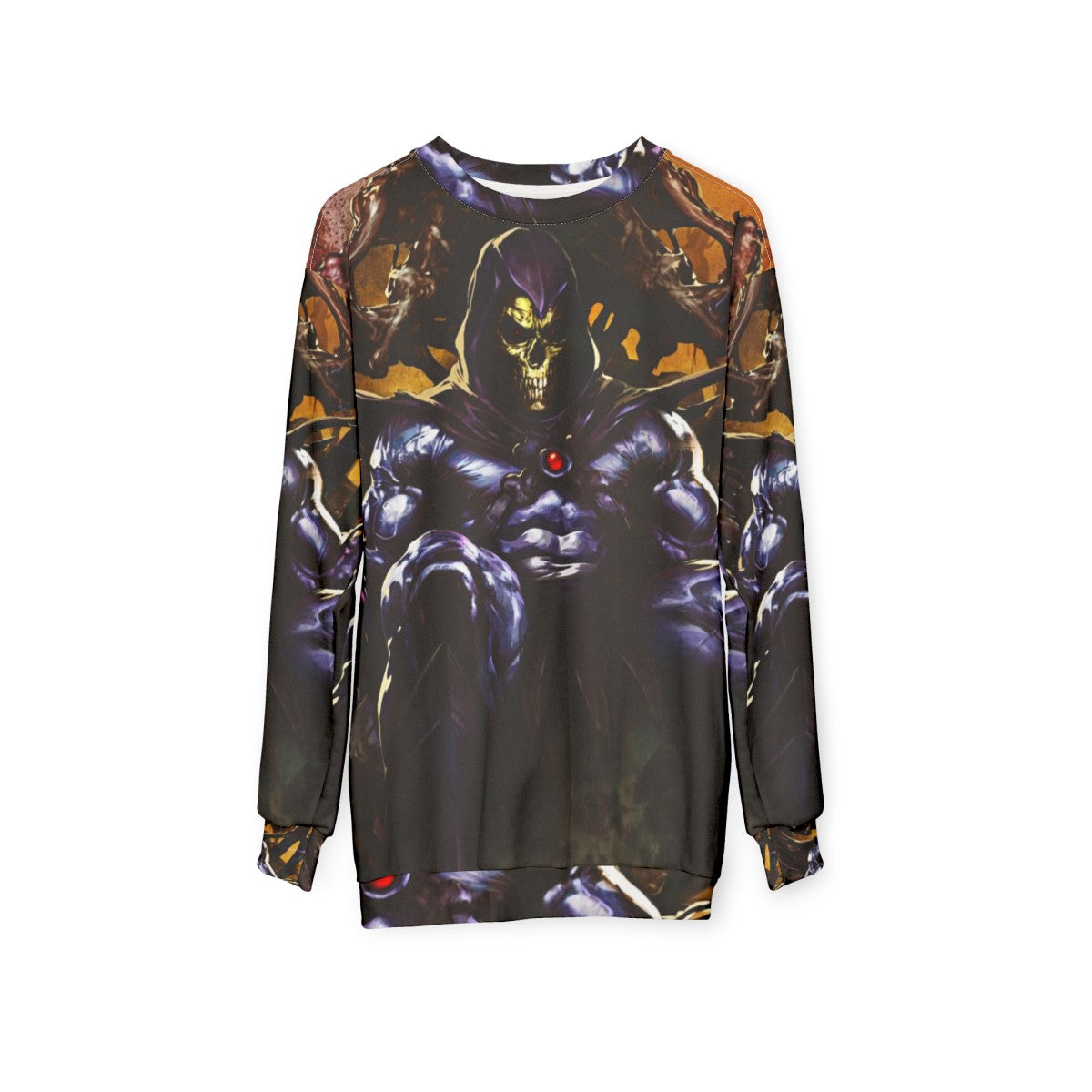 Vintage Skeletor graphic on a comfortable sweatshirt - hanging