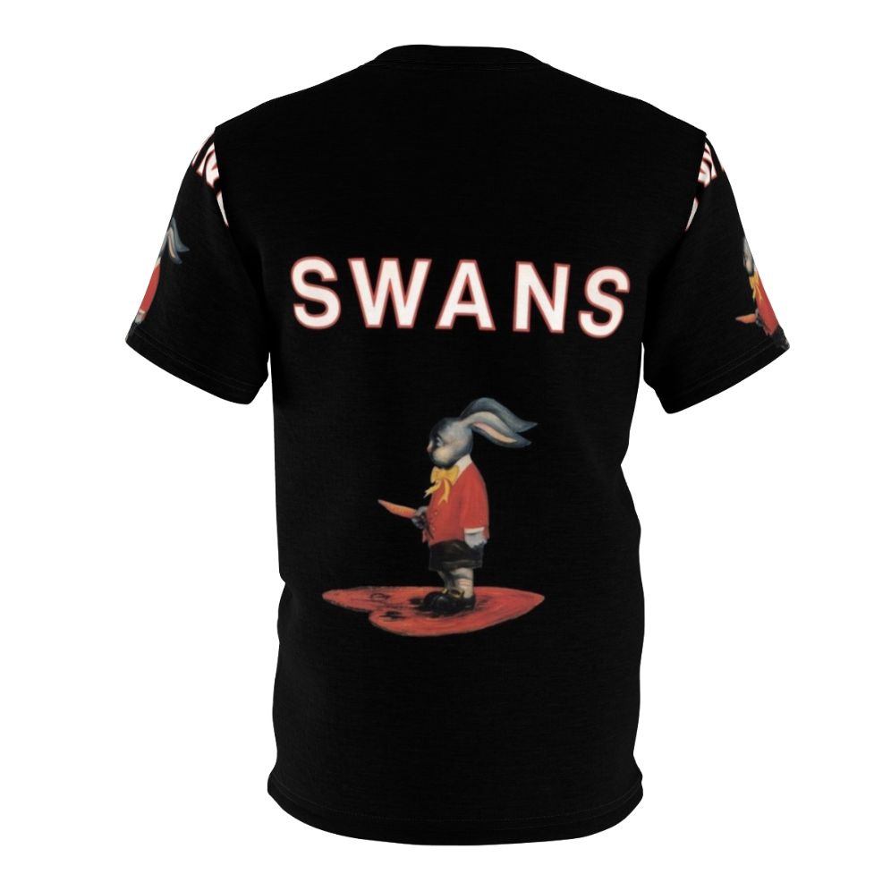 Unique swan-themed AOP t-shirt for alternative music enthusiasts - Back