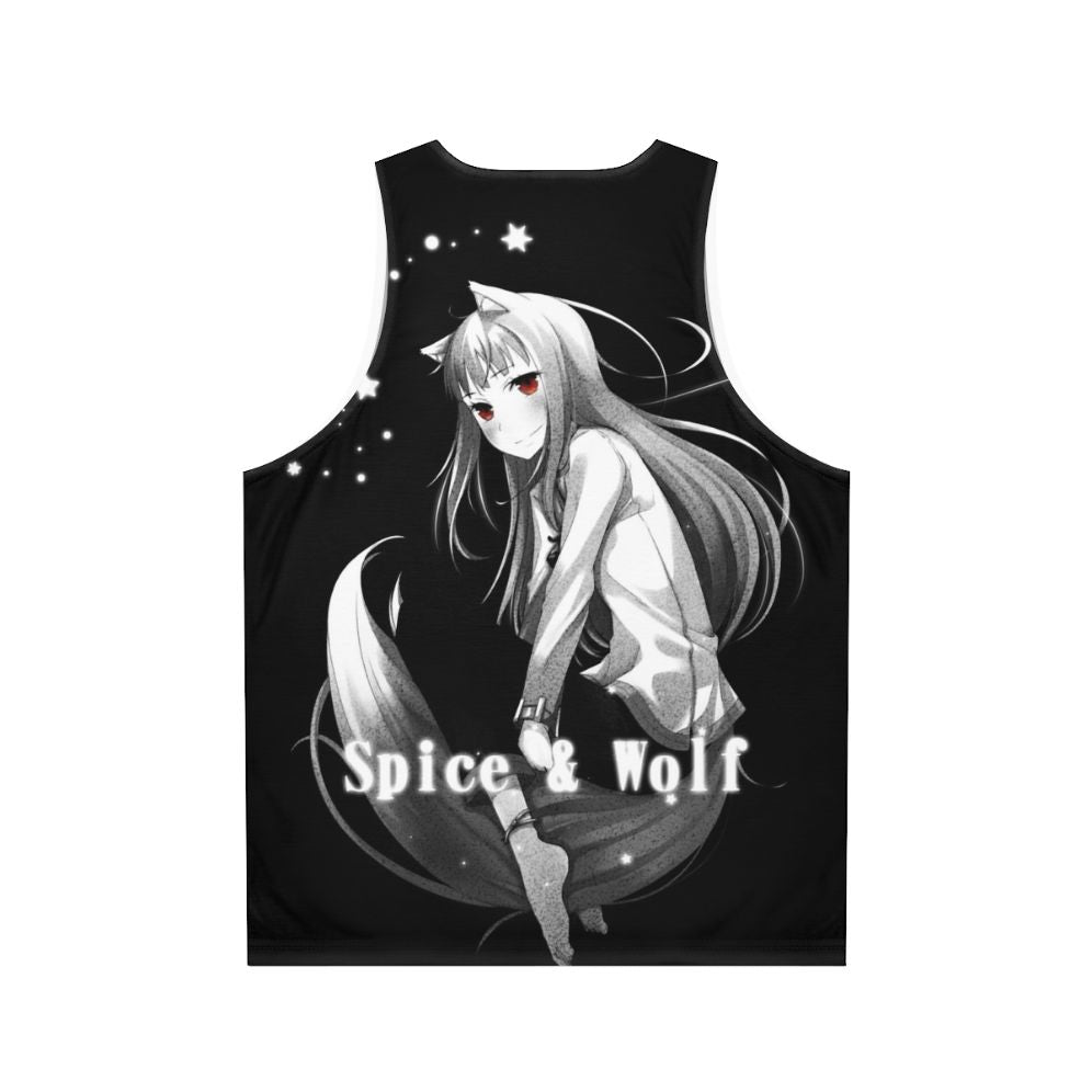 Nuar Night Anime Wolf Unisex Tank Top - Back