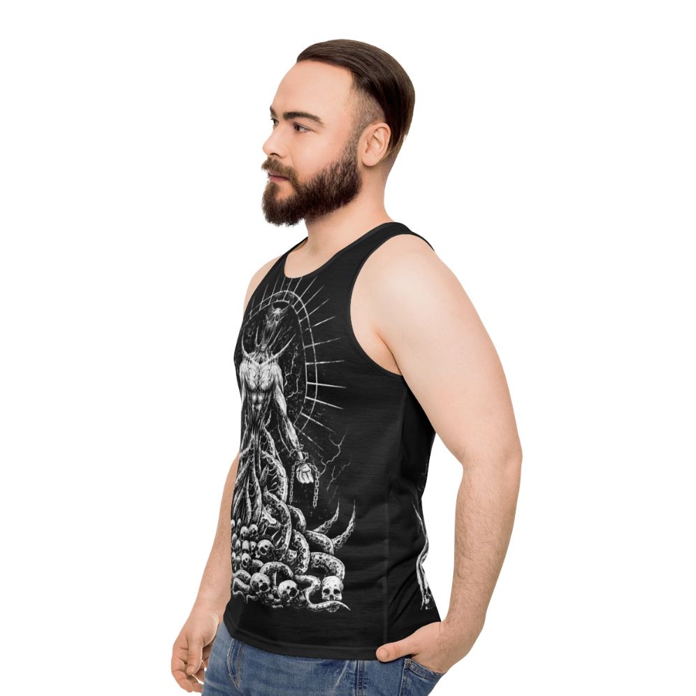 Gothic Satanic Lucifer Unisex Tank Top - men side