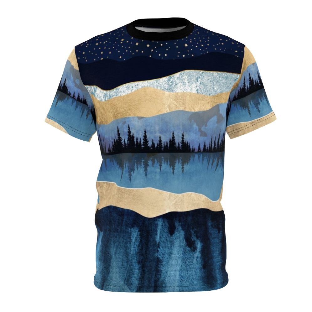 Midnight Lake Landscape Abstract Art T-shirt