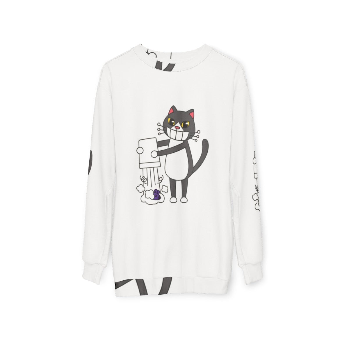 Cats Hobbies Sweatshirt featuring an adorable design of cats engaged in various hobbies - hanging