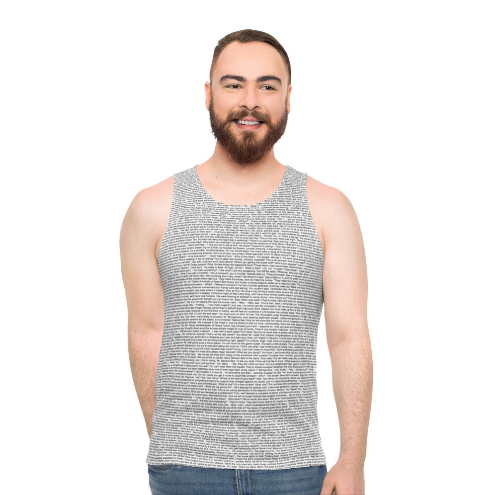 Unisex bee movie meme tank top - men